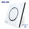 WELAIK – interrupteur mural avec panneau en verre cristal, 110-250V, 1gang-2 voies, B1712W ► Photo 2/3