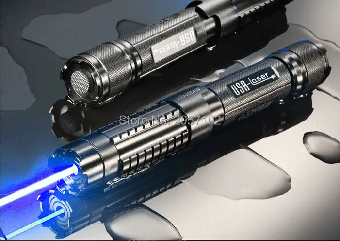 Высокая мощность военная Униформа 450nm 500000 м 500W Синяя лазерная указка вспышка