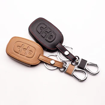

2017 High Quality Leather Key Case for Renault Dacia Sandero Clio Megane Kangoo Modus Espace 3 Button Car Key Cover Key cases