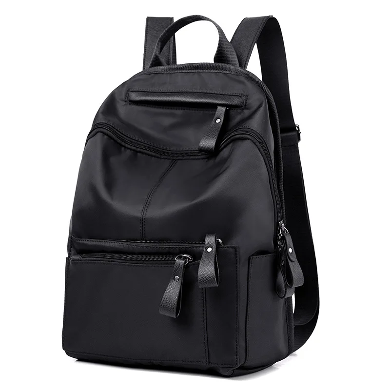 Korean Fashion Small Waterproof Nylon Women Backpack All Match Black