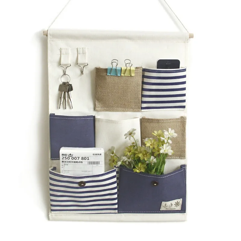 Wall Hanging Storage Bags Organizer Linen Closet Children Room Organizer Pouch Toys Books Cosmetic Sundries Bag