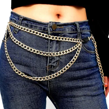 

Helisopus Simple Creative Gold Coins Tassel Chain Waist Female Punk Vintage Multi-layer Tassel Waist Chain Clothing Accessories