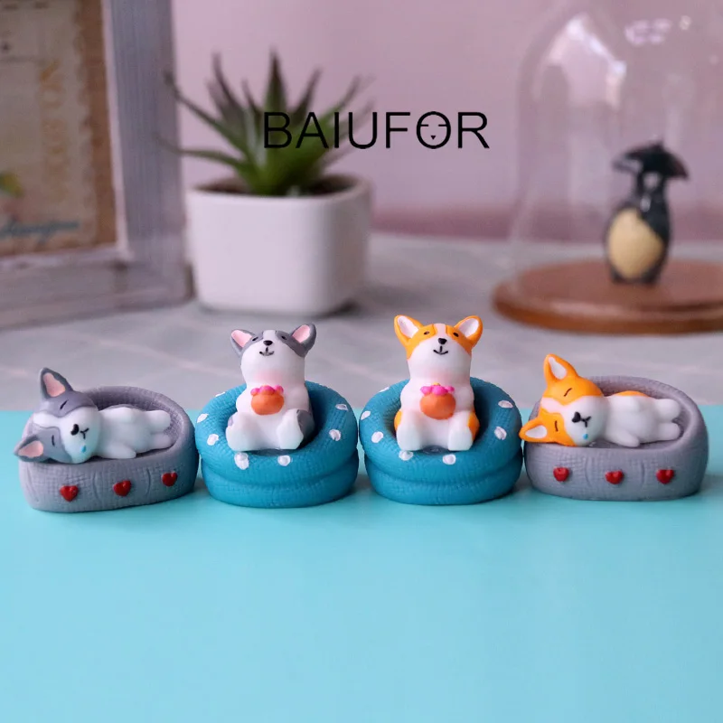 

BAIUFOR Miniatures Kawaii Dog Series 3 Terrarium Figurines Fairy Garden Miniature Succulents Mini Landscape Decor Children Toys