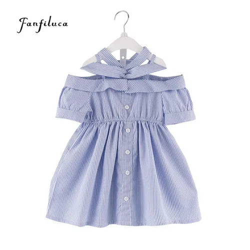 Fanfiluca Kids Dresses Casual Girls Dresses 2018 Stripe A-line Princess Dress Girls Costumes For Girls 4 Years Cotton Clothes01