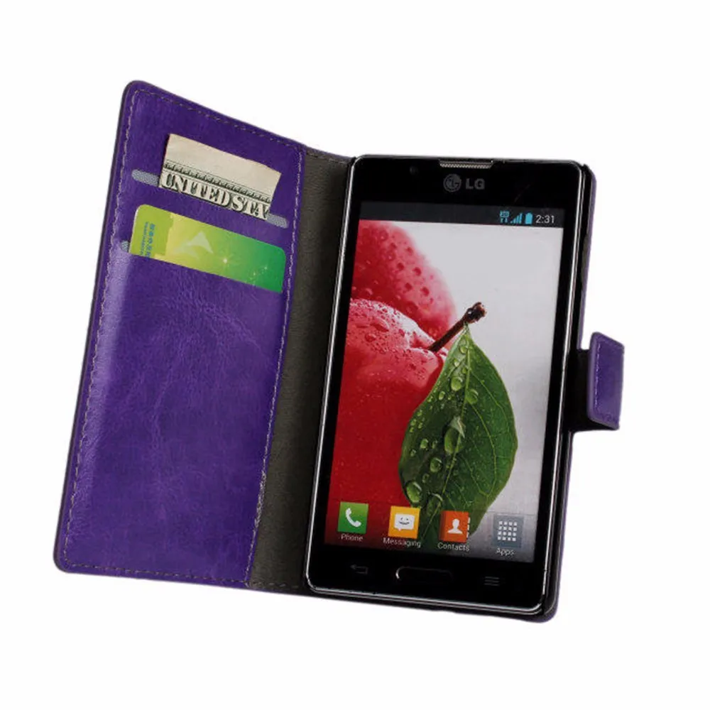 PU кожаный чехол для мобильного телефона для LG P710 P715, Стильный чехол-кошелек с откидной подставкой и отделением для карт, задняя крышка для LG Optimus L7 II