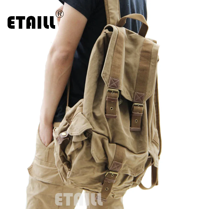 Casual Men Backpacks Fashion Vintage School Bags Canvas Rucksack Men's Daypacks Famous Backpack Brand Luxury Sac a Dos Homme