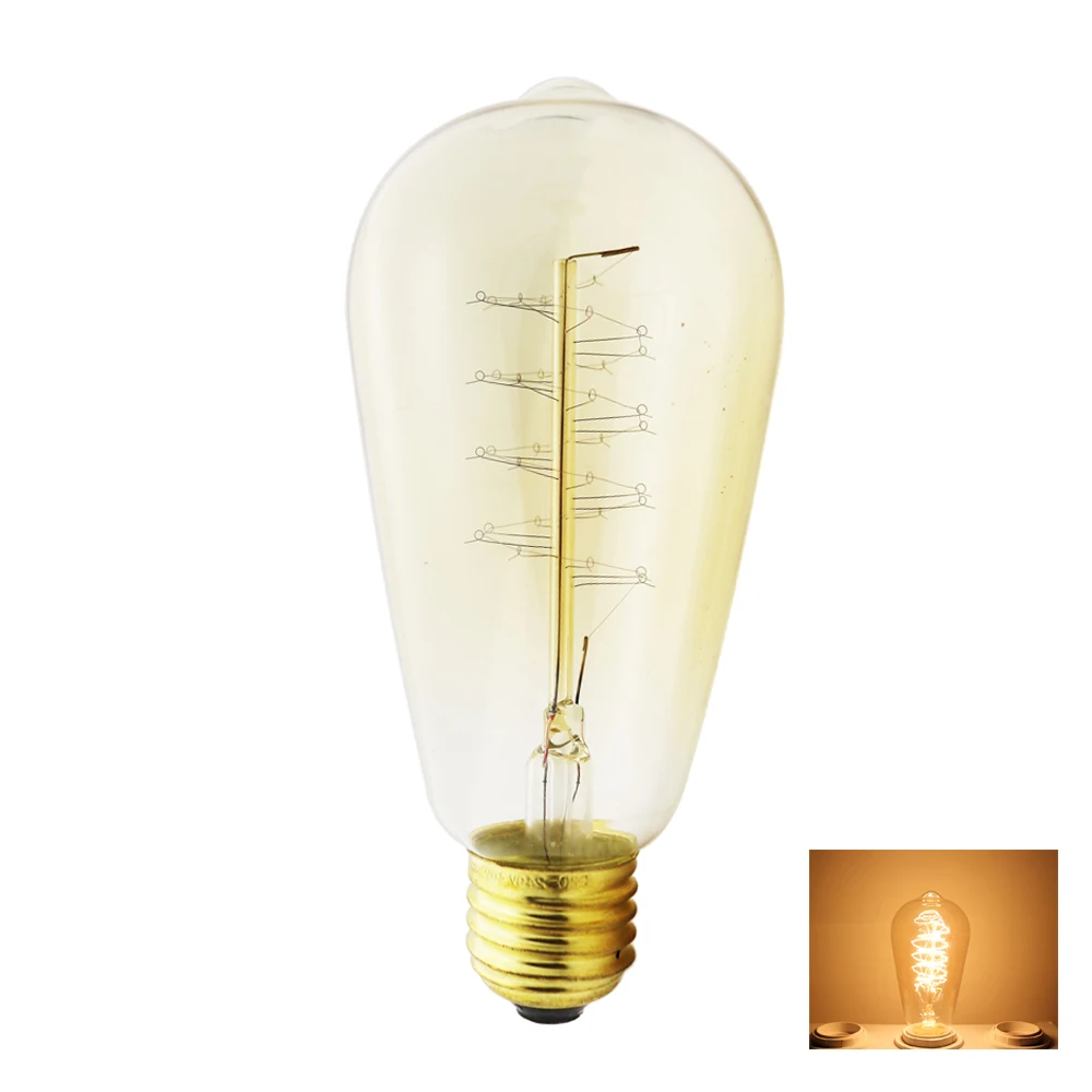 Лампа накаливания E27 40 Вт ST64 A19 T45 G80 G95 G125 220 В|retro edison|edison bulbedison light bulb |