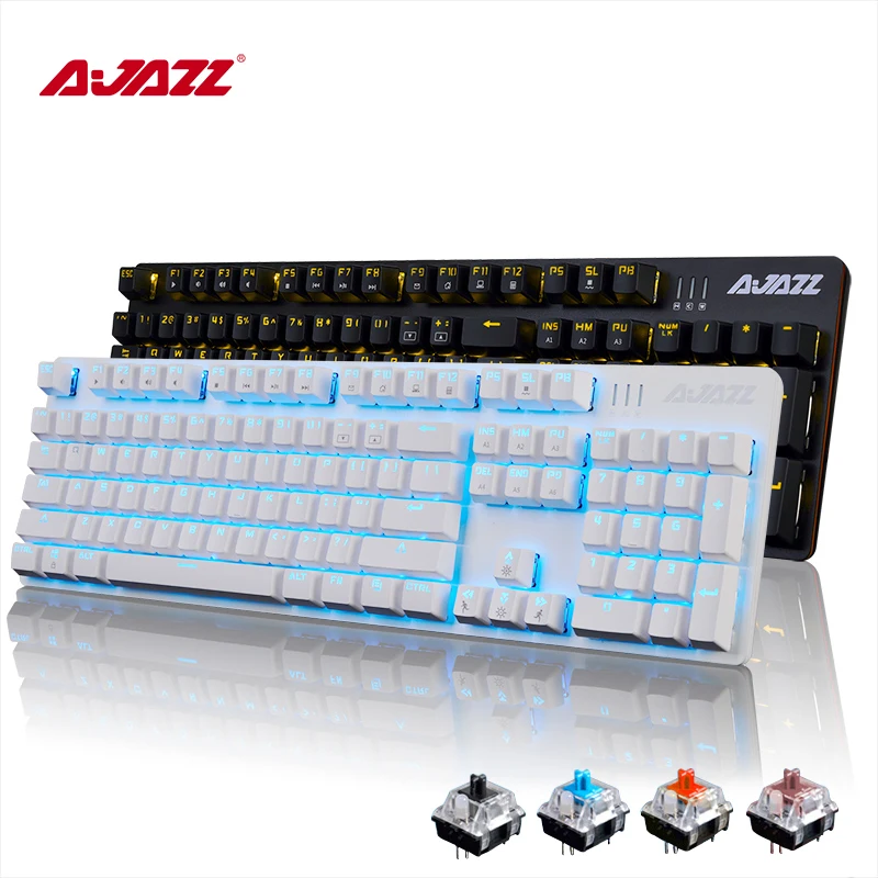 Ajazz RGB светодиодный с подсветкой мультимедийная механическая клавиатура Проводная USB с подсветкой игровая клавиатура геймер эргономичная для ноутбука компьютера