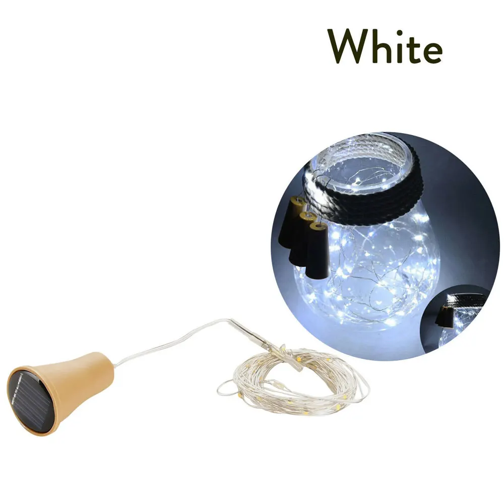 1M 10LEDs 1.5M 15LEDs 2M 20LEDs LED Solar Copper Cork Wire String Lights Wine Bottle For Party Festival Xmas Outdoor Decor 5