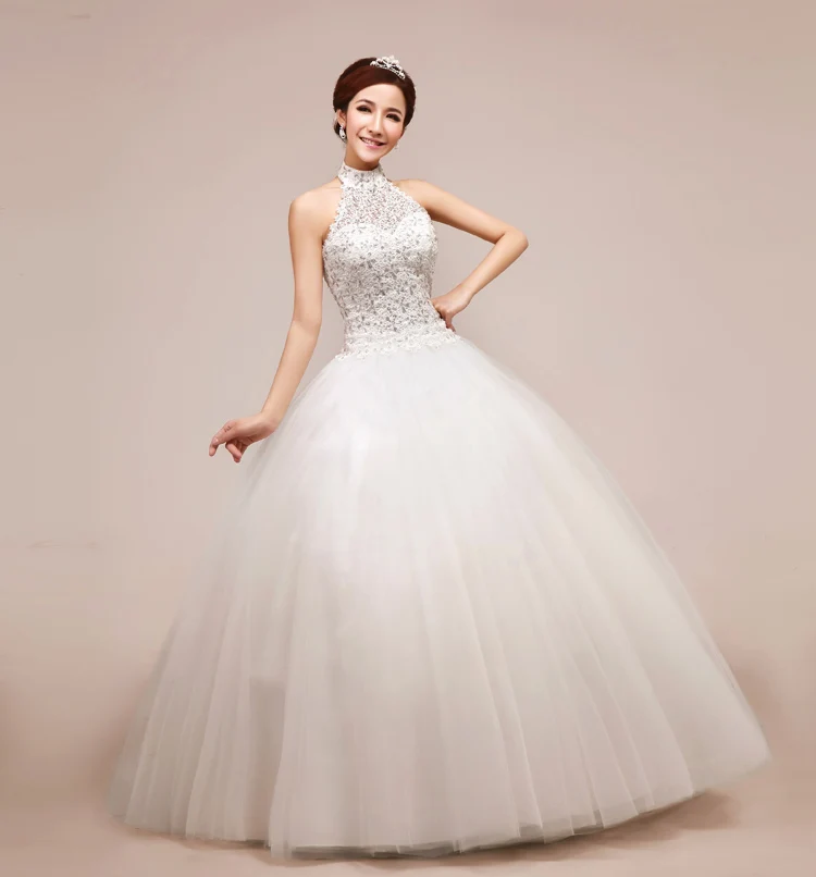 2013 wedding water soluble lace wedding dress sexy halter neck princess