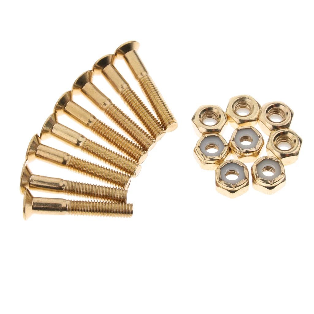 

8 Set 1.1”/ 29mm Longboard Skateboard Trucks Screws Nuts Bolts Set Deck Mounting Replacement Hardware