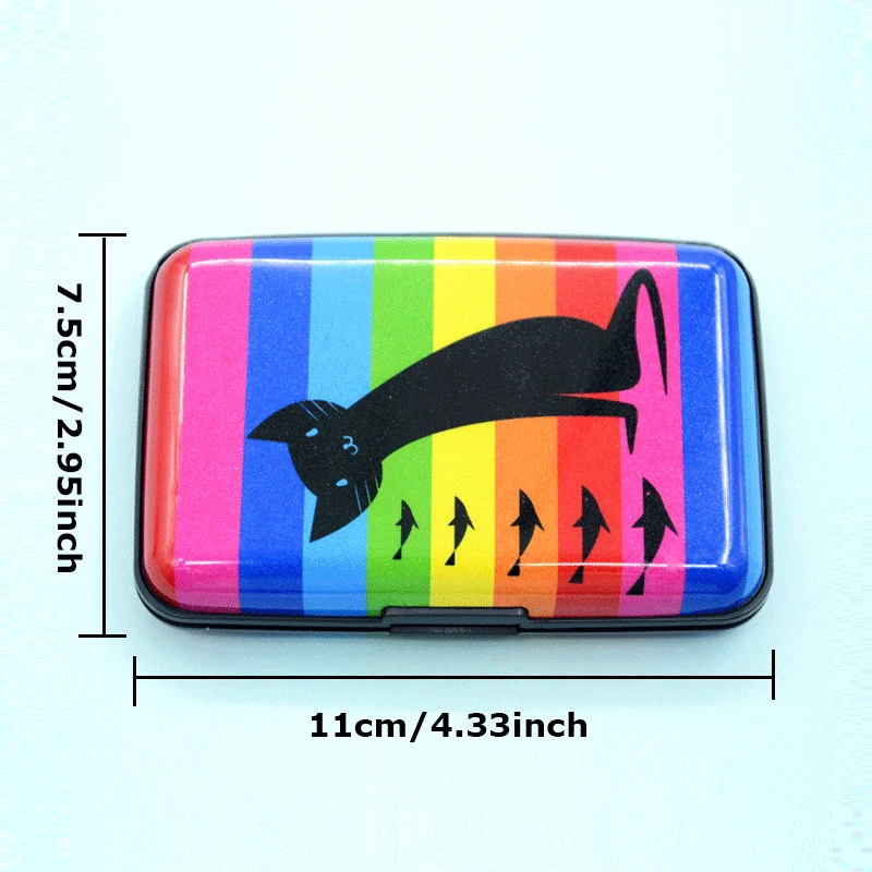 BONAMIE алюминиевый кошелек металлический корпус для карт для женщин RFID блокирующий банк кредитный ID держатель для карт антимагнитный водонепроницаемый с рисунком кошки