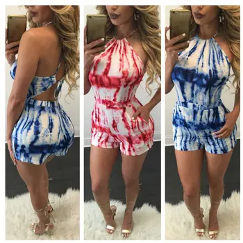 

Women Sexy Sleeveless Off Shoulder Halter Backless High Waist Lace-up Playsuit Summer Jumpsuit Romper Bodycon Clubwear Trousers