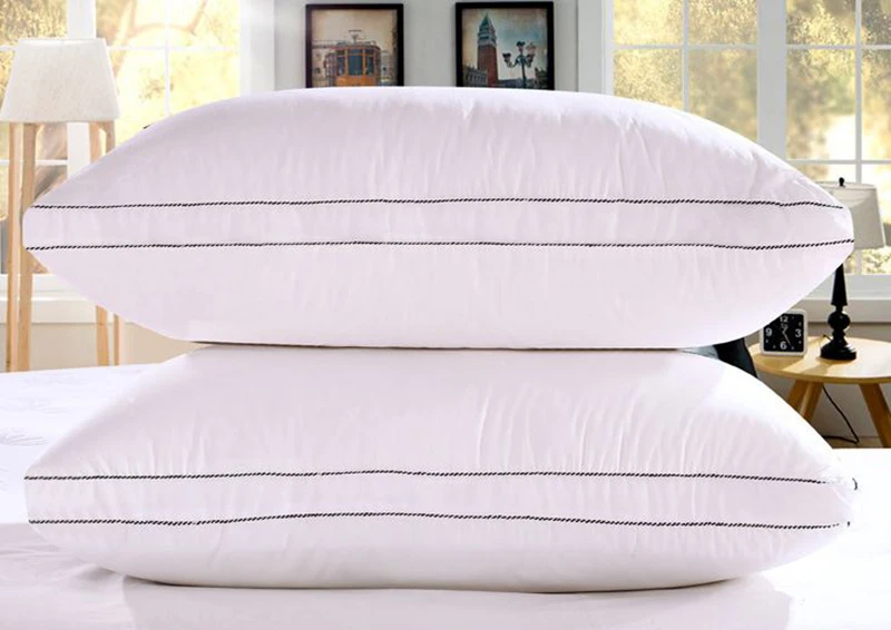 48*74cm 1pcs High Elastic Feather Velvet Pillow 3D White Elegance Health Core Hotel Bedding Feather Pillow Home Textile