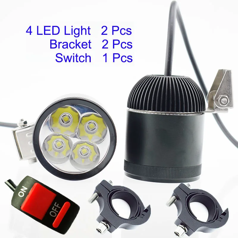 

2Pcs Motor Driving Fog Lamp Spot Motorcycle Headlight 12V 40W Bicycle Auxiliary Spotlight Head Light U2 LED Chip Motor Headlamp