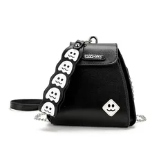 2019 nova versão Coreana da cadeia rosto sorridente pendurada no ombro balde saco pequeno saco de moda das mulheres selvagens Bolsas Crossbody Sacos