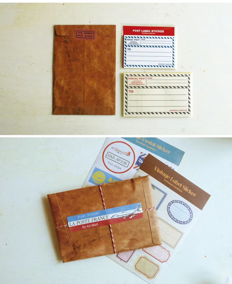 EZONE 10 шт./компл. Kraft Бумага конверт старинная буква Западной Стиль Ретро сумка для хранения фотографий подарок посылка канцелярских товаров