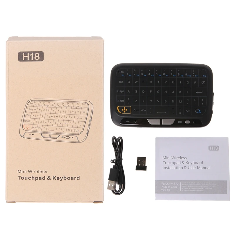 

H18 Wireless Keyboard Air Mouse Full Touchpad 2.4GHz For Smart TV Box PC Android