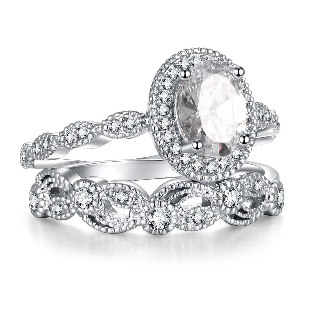 Новое поступление, кольцо с большим цирконием, CZ камень, набор для женщин, модные Свадебные обручальные кольца, ювелирные изделия, рождественский подарок
