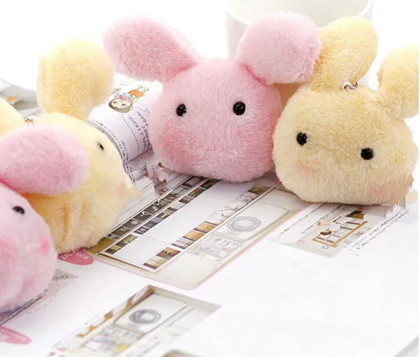 

3Colors Fluffy Rabbit - Kawaii 6CM soft Plush Stuffed TOY DOLL , Bouquet Flower Gift Plush Toy Doll