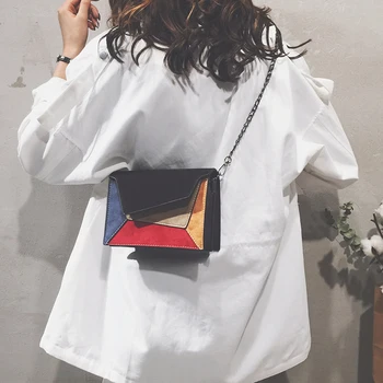 

New small bag female new wild chain shoulder bag color matching Korean version ins super fire matte Messenger bag