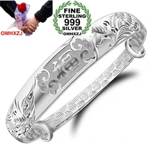 OMHXZJ,, ювелирные изделия, геометрический дракон, Феникс, женская мода, kpop, звезда, регулируемые, тонкие, серебро 999 пробы, браслеты SZ06