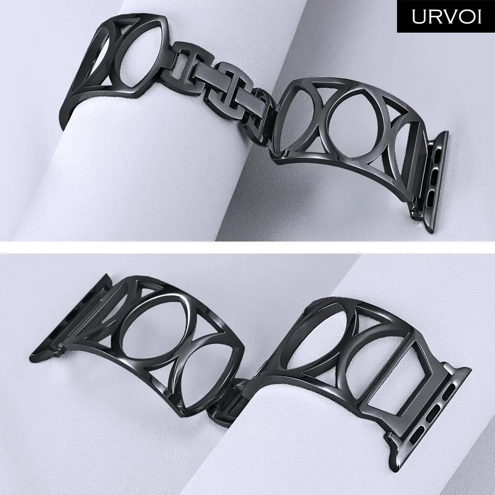 URVOI браслет-цепочка для Apple Watch манжета для девочек Современная запястье Нержавеющая сталь ремешок для iWatch серии 4 3 2 1 модный дизайн
