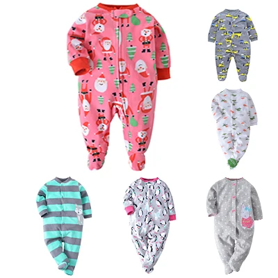 

Baby 3M to 12M with Feet Fleece Long Sleeve Romper for Winter Infant Fleece Romper with Feet for Boy and Girl