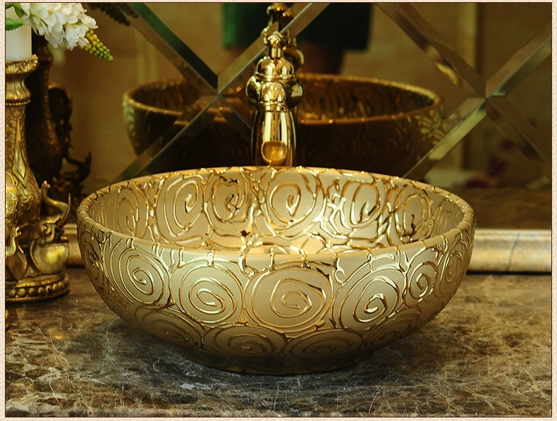 Oval Bathroom Lavabo Ceramic Counter Top Wash Basin Cloakroom Hand Painted Vessel Sink bathroom sinks wash basin bathroom (3)