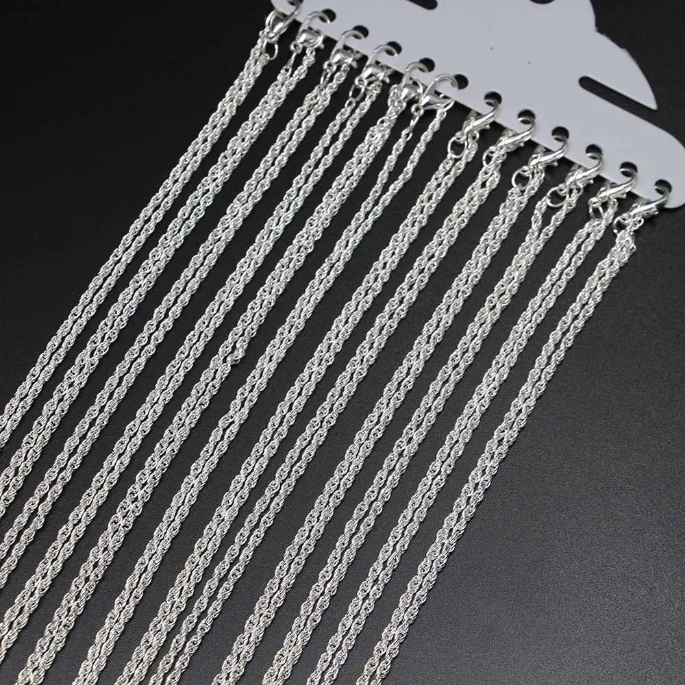 

12Pcs/Pack 42cm Gold Silver Lobster Clasp Rope chain Necklace For DIY Necklaces Jewelry Making Findings Accessories Wholesale