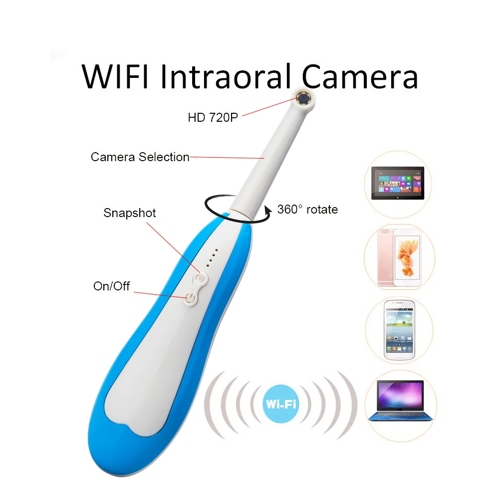 Беспроводной Wi-Fi HD интраоральный эндоскоп Стоматологическая Камера светодиодный световой контроль Для Стоматолог видео в режиме реального времени стоматологические инструменты