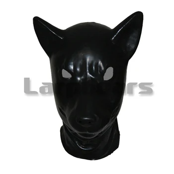 

Mould Rubber Latex Wolf Hood fetish unisex aninal mask with back zipper animal slave hood