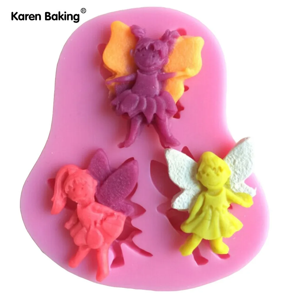 

Three Angel Shape Chocolate Candy Jello 3D Silicone Mould Cartoon Figre/Cake Tools Soap Mold Sugar Craft Cake Decoration C318