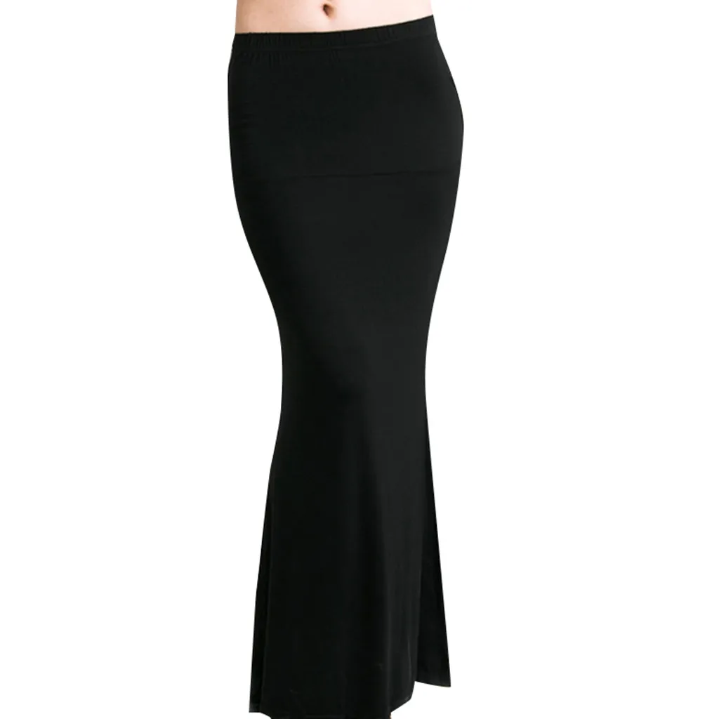 

Feitong Women Skirts Fashion Sexy Casual Solid High Waist Hip Long Floor-Length Skirt Black Summer Jupe Femme Women Clothing