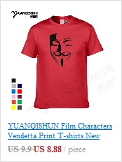 YUANQISHUN фирменная футболка фильм V для серии Vendetta Футболка Маска Гая Фокса серии футболок безымного негодного тролля