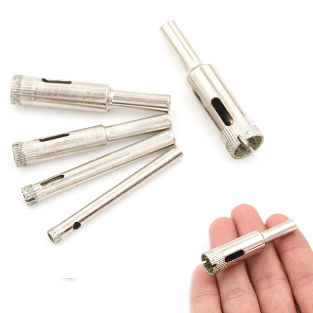 5pcs Metal Diamond Coated Core Hole Saw Drill Bit Set Tools For Tiles Glass 5/6/8/10/12mm