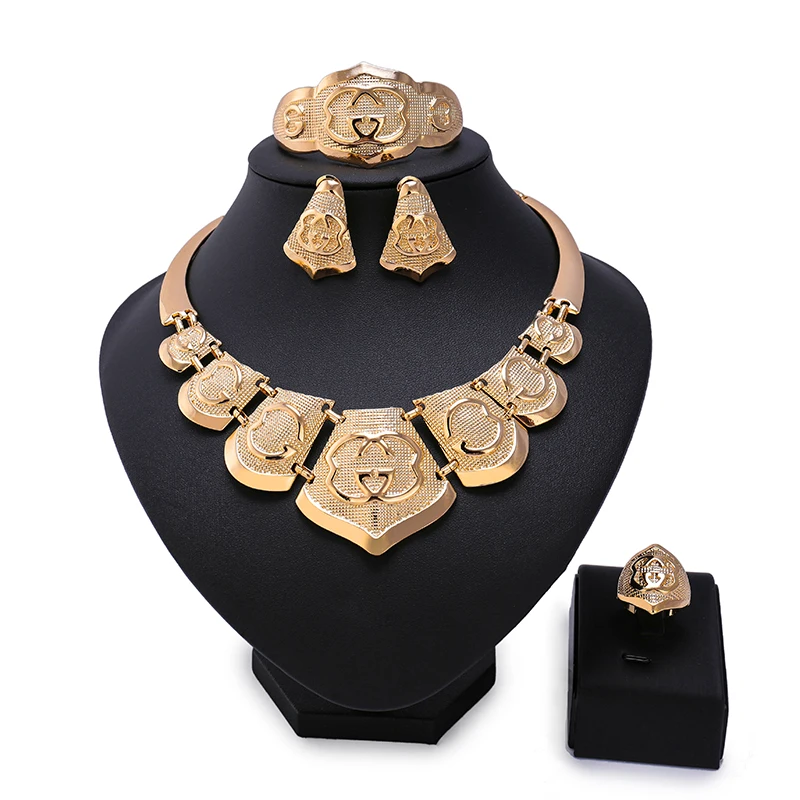 wholesale Fashion Exquisite Dubai Jewelry Set Luxury Gold