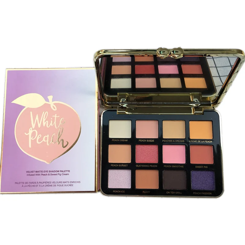 Brand Makeup newest white peachy mattes eye shadow palette 12 color eyeshadow kit Maquillage for faced make up