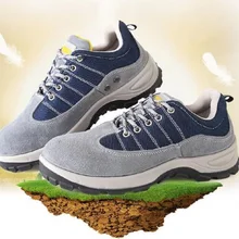 Новые мужские зимние повседневные ботинки с стальным носком и подошвой, мужские рабочие ботинки с защитой от ударов Рабочая обувь