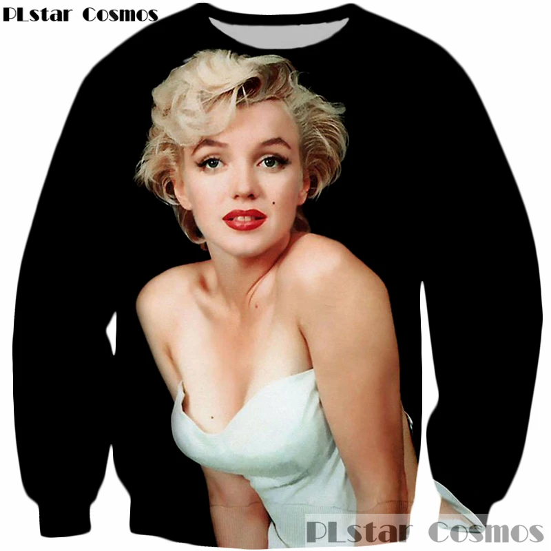 

PLstar Cosmos Hot sale sex goddess Marilyn Monroe 3d Sweatshirt Men Women Long Sleeve Outerwear 2017 Fashion Crewneck Pullovers