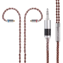 Yinyoo-Cable de cobre Chapado en estaño de 8 núcleos, Cable equilibrado de 2,5/3,5/MMCX 4,4mm con conector/2 pines para LZ A6 Sony Yinyoo ZS10 AS10 ZSA