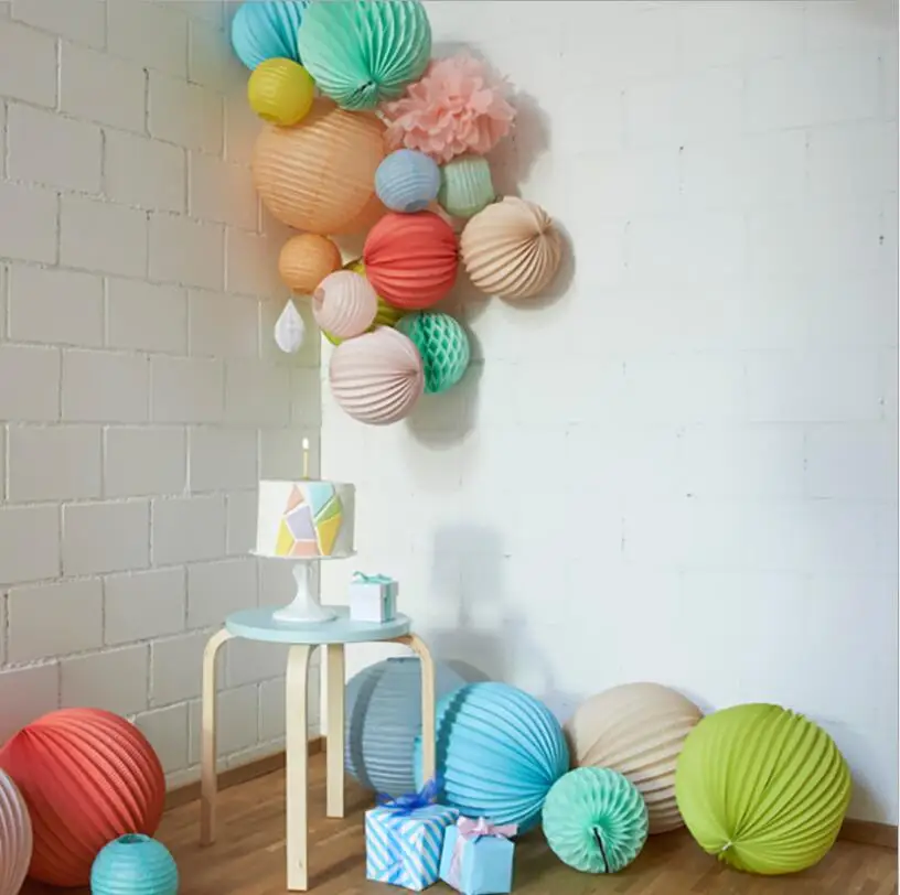 1pc Round Chinese Paper Lantern Birthday Wedding Party decor gift craft DIY lampion white hanging lantern ball party supplies | Дом и сад