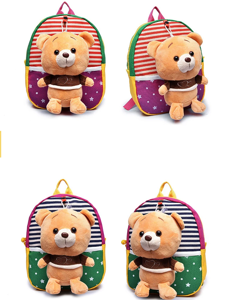 Plush backpacks toy bear Kids plush bags Dolls&Stuffed Toys Baby kindergarden School Bags children mochila for 2-5years