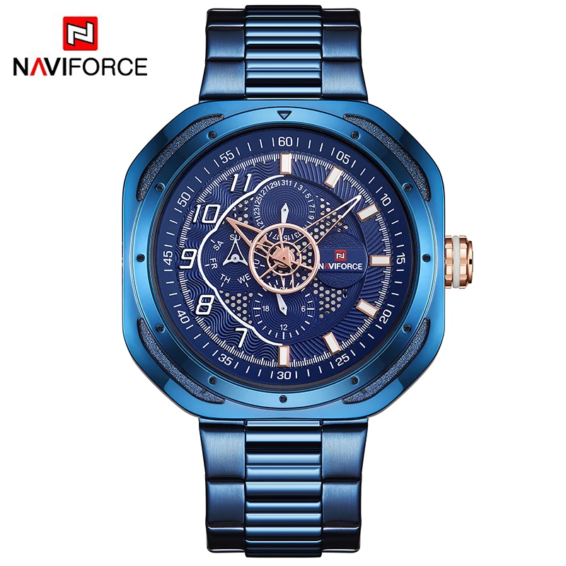 NAVIFORCE Топ люксовый бренд часы мужские модные спортивные кварцевые 24 часа дата
