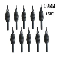 YILONG 10 шт. 19 мм 15RT одноразовый силиконовый черный насадки для тату наконечники и рукоятка с наконечником