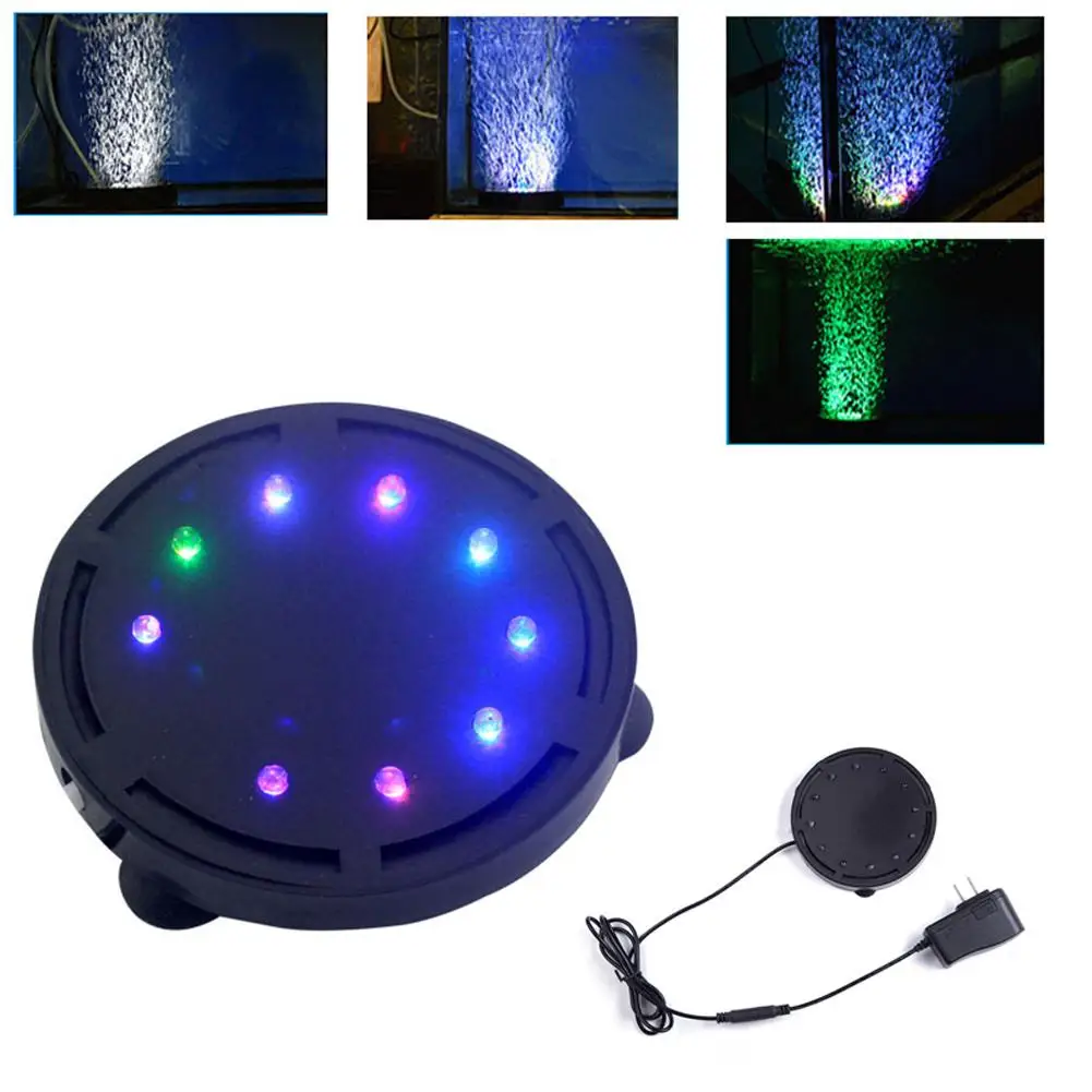 Underwater Submersible Round LED Air Bubble Light Aquarium Fish Tank Decor Lamp New | Дом и сад