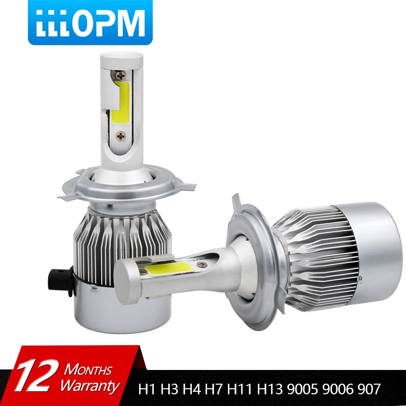 

H7 H1 LED Car Headlight Bulbs H11 H8 H9 LED Auto Lamp C6 9005 HB3 9006 72W 8000Lm 6000K COB 12V LED HB4 H4 Car Bulb Fog Light