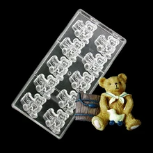 Пластиковый DIY 3 D милый медведь бочка Жесткий ПК Поликарбонат пластиковый поддон для шоколада