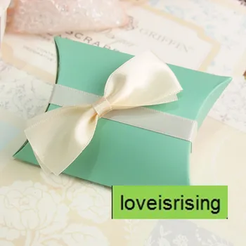 

100 Pieces 9x7.1x2.4cm Robin Egg Blue Color Pillow Favor Box, Gift Box For Baby Shower Wedding Favors Boxes Supplies