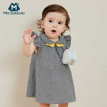 

Mini balabalaBaby girl dress 2019 summer new college style cotton sleeveless loose newborn lovely dresses clothes children